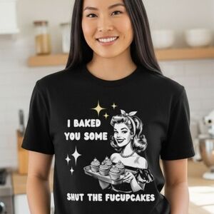 NWT Small "I Baked You Some..." Black Tee Shirt